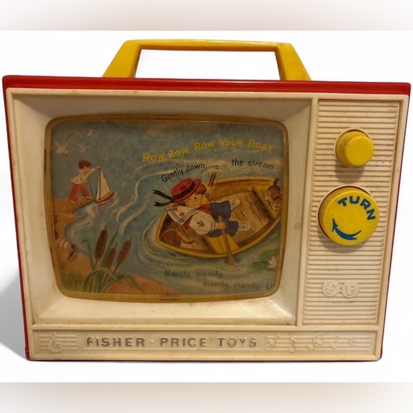 Fisher-Price Other - Vintage 1964 Fisher Price Two Tune Music Box TV #114 Row Row Boat Works